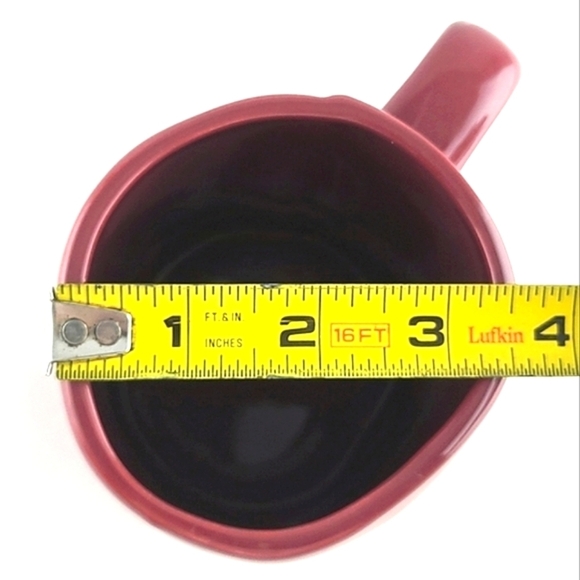 ⭐️2/ $50⭐️ Rae Dunn Glossy Burgundy Coffee Mug Large White  Letters AUTUMN VIBES - Picture 7 of 9